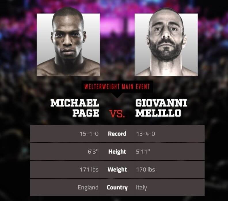 Michael Page vs Giovanni Melillo live stream Bellator app