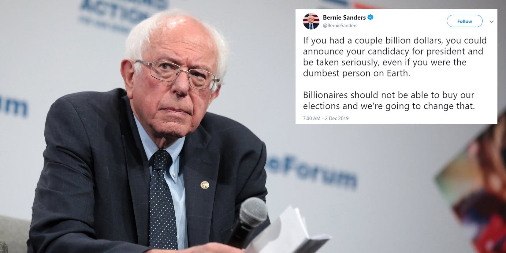 Bernie Sanders Throws Shade At Billionaires Running For President