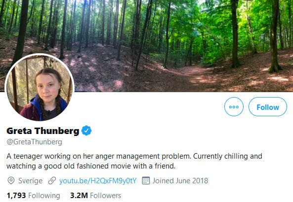 Greta Thunberg Twitter Bio Trump Tweet