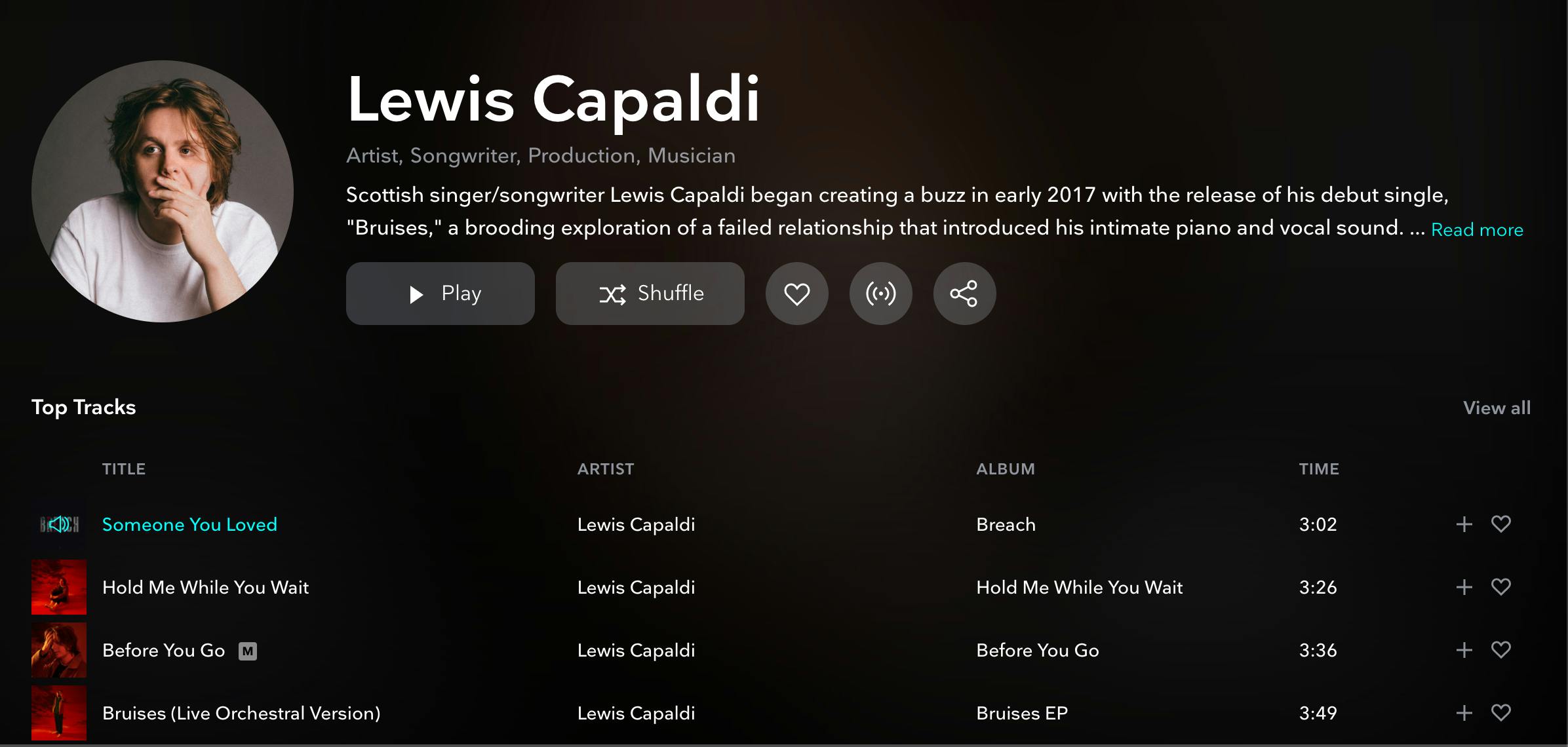 Lewis Capaldi - TIDAL