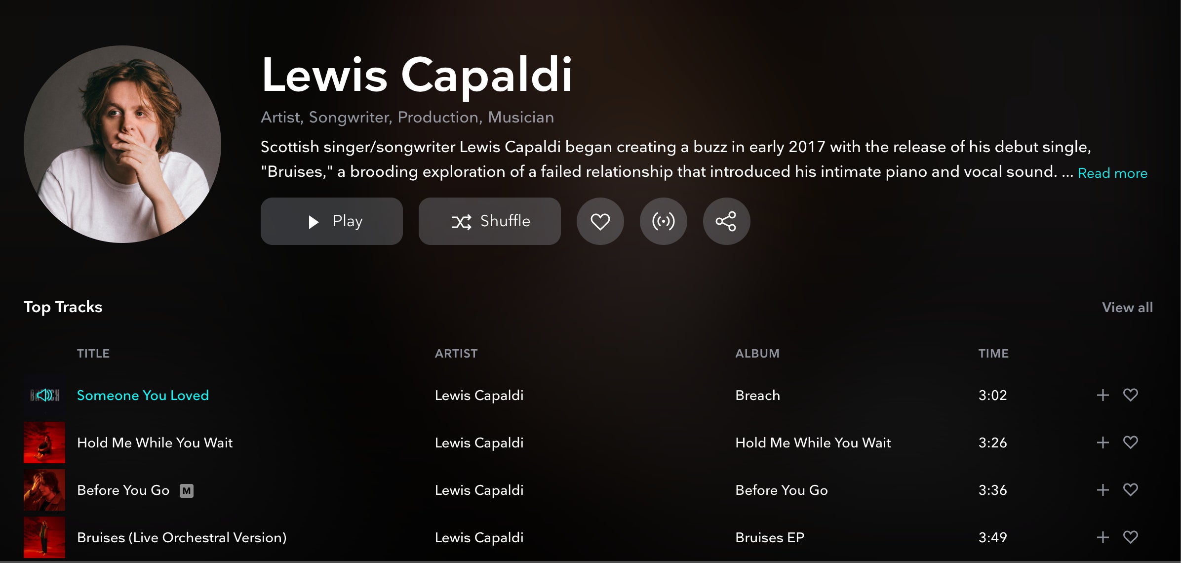 Lewis Capaldi takes us through the tracklist of his debut album