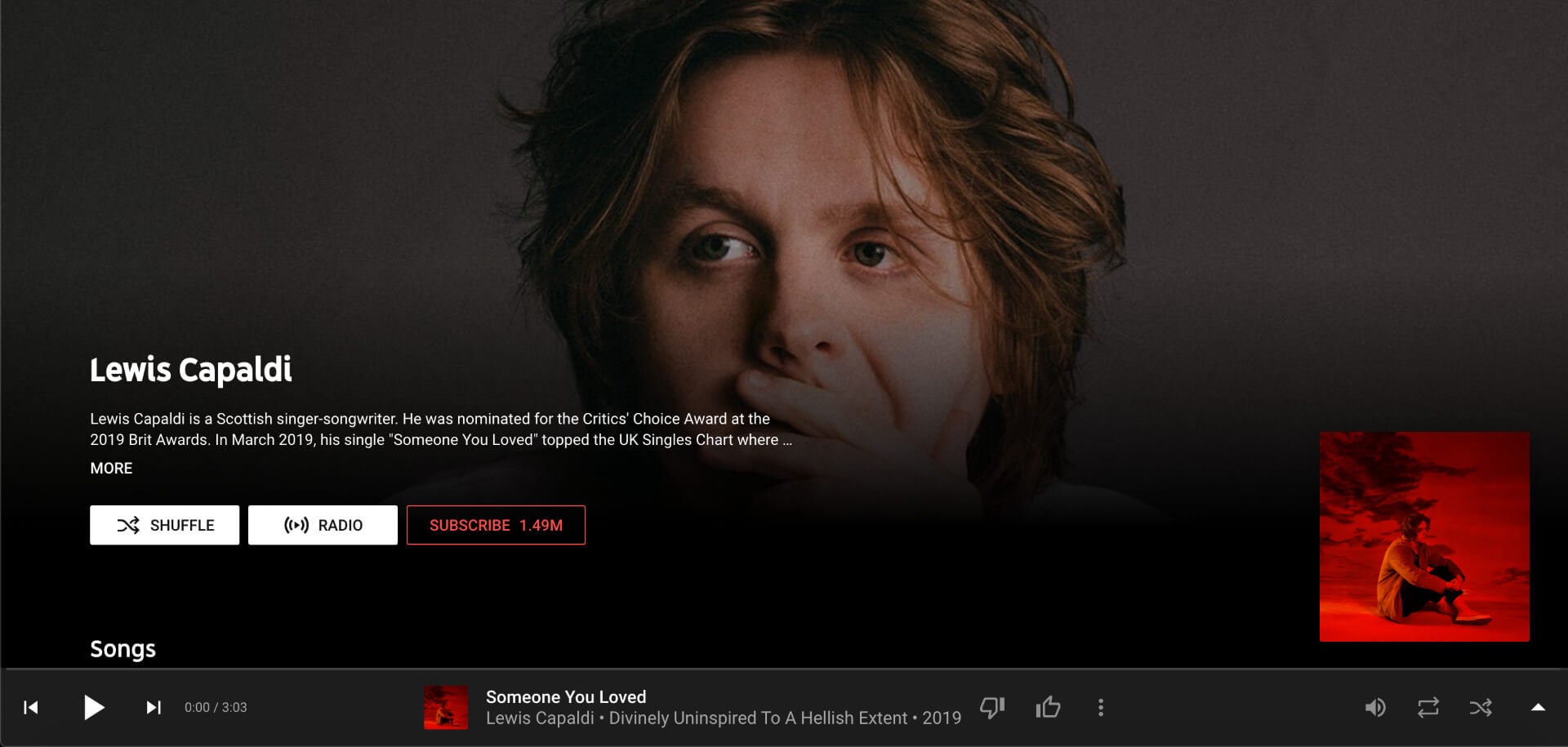 Lewis Capaldi - YouTube Music