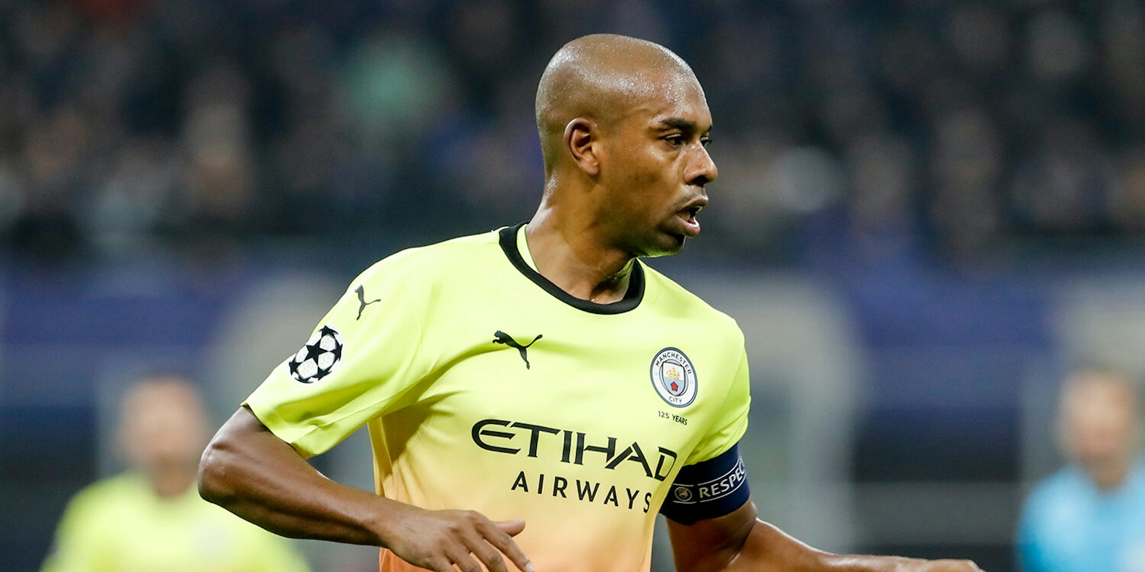 Fernandinho of Manchester City in live game action