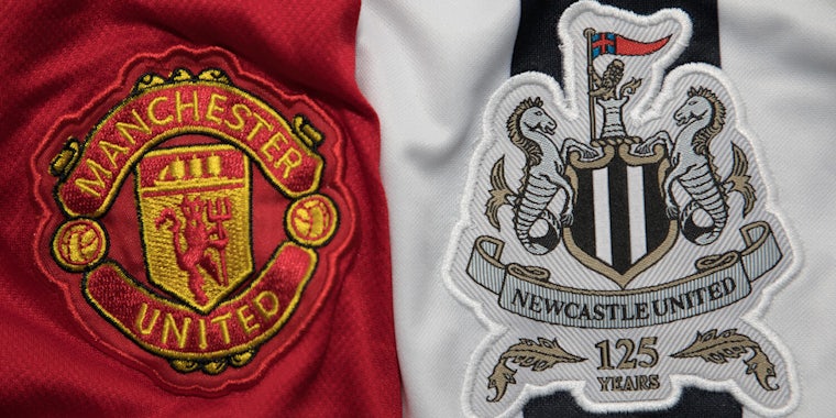 Manchester United and Newcastle United logos