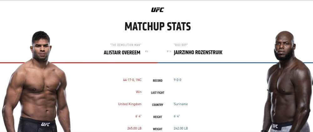 Overeem vs Rozenstruik live stream ESPN