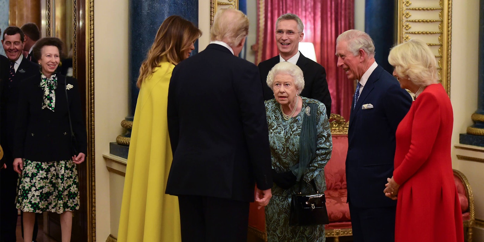 Royal family greets Trumps