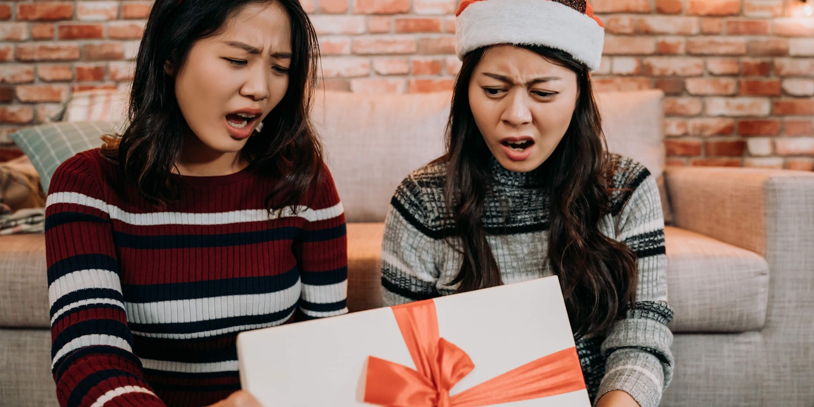 women bothered by gift