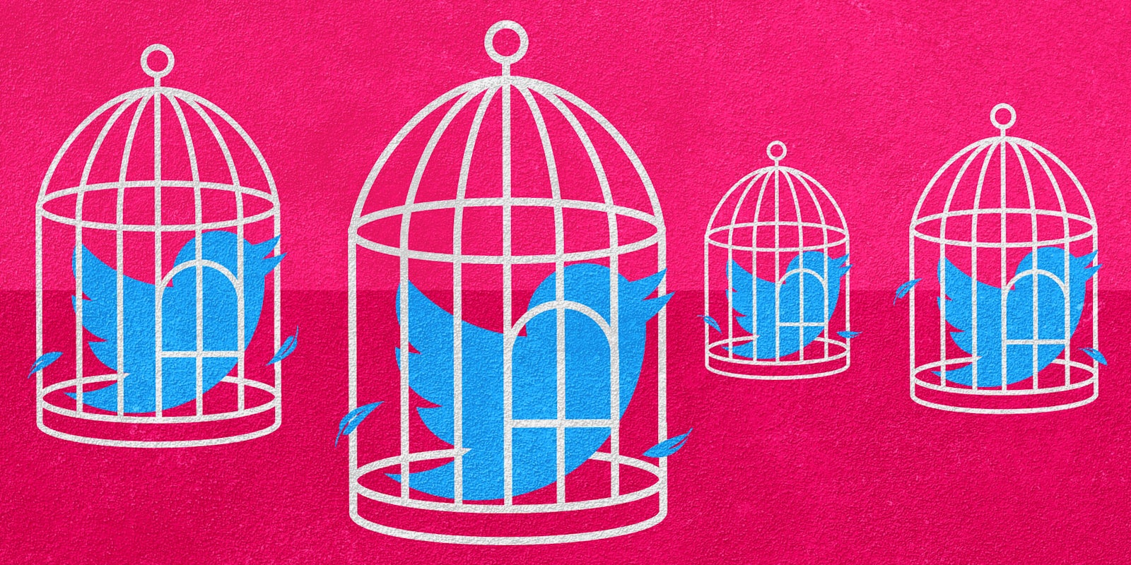 twitter birds locked in cages