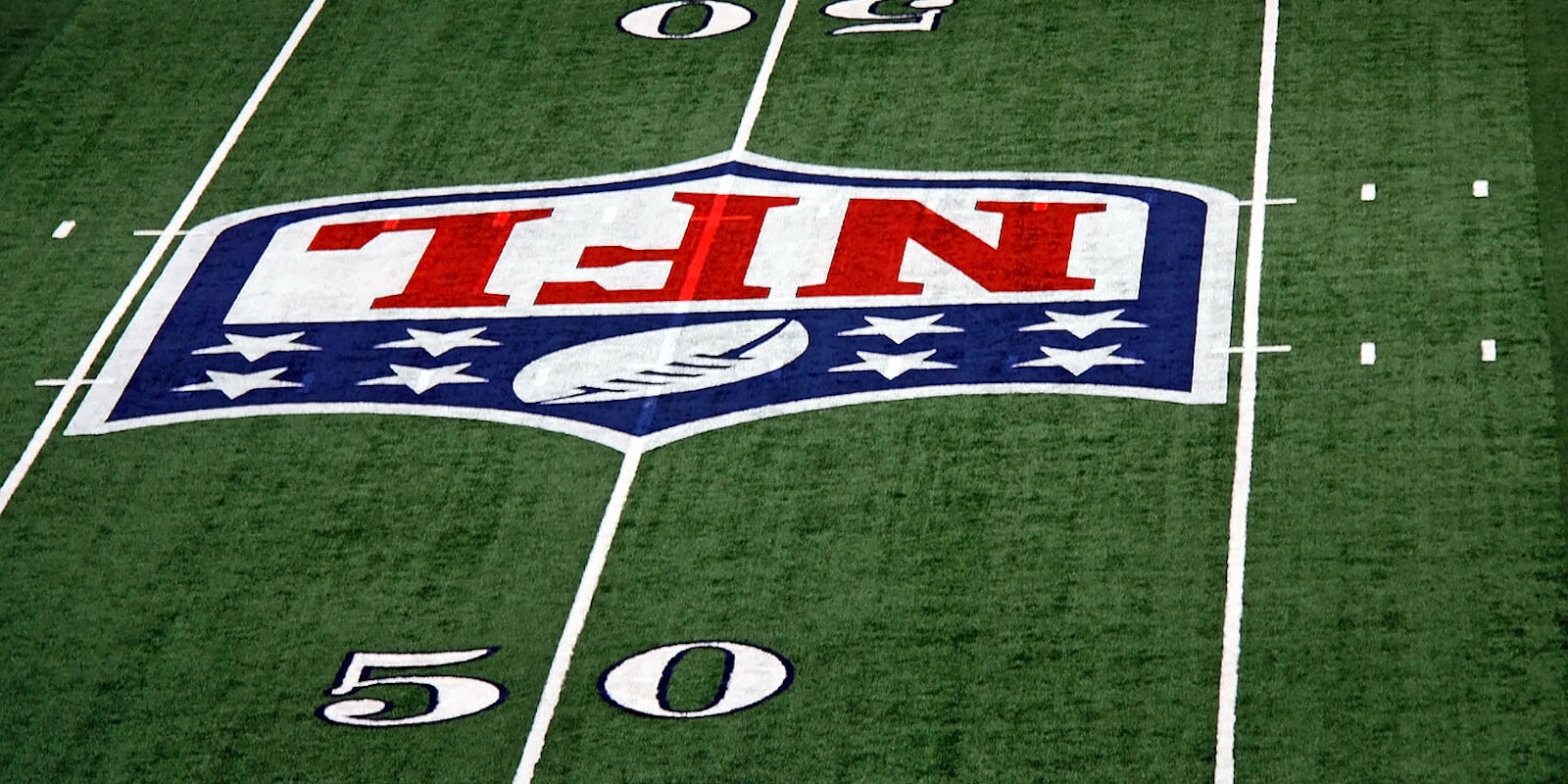 50 yard line with NFL logo