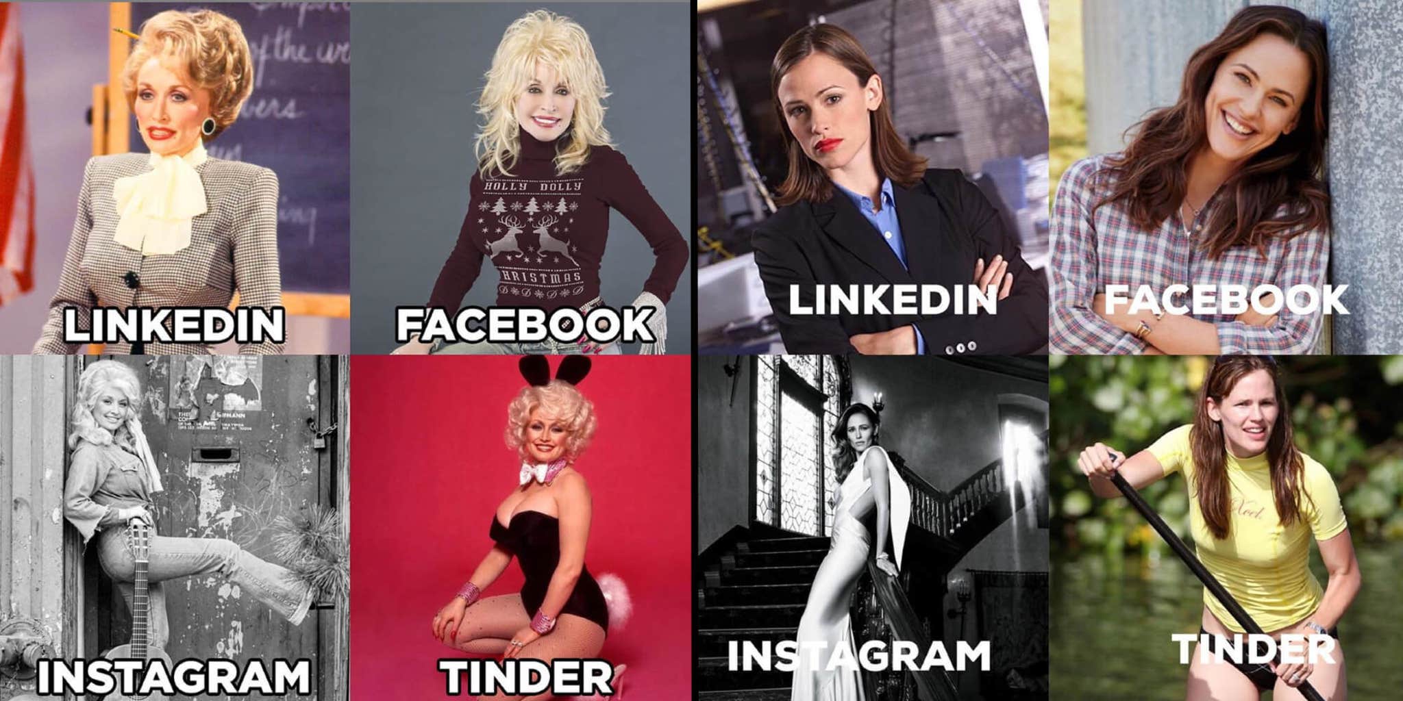 Dolly parton inspires 'linkedin, facebook, instagram, tinder' meme Dolly Parton Inspires 'LinkedIn, Facebook, Instagram, Tinder' Meme