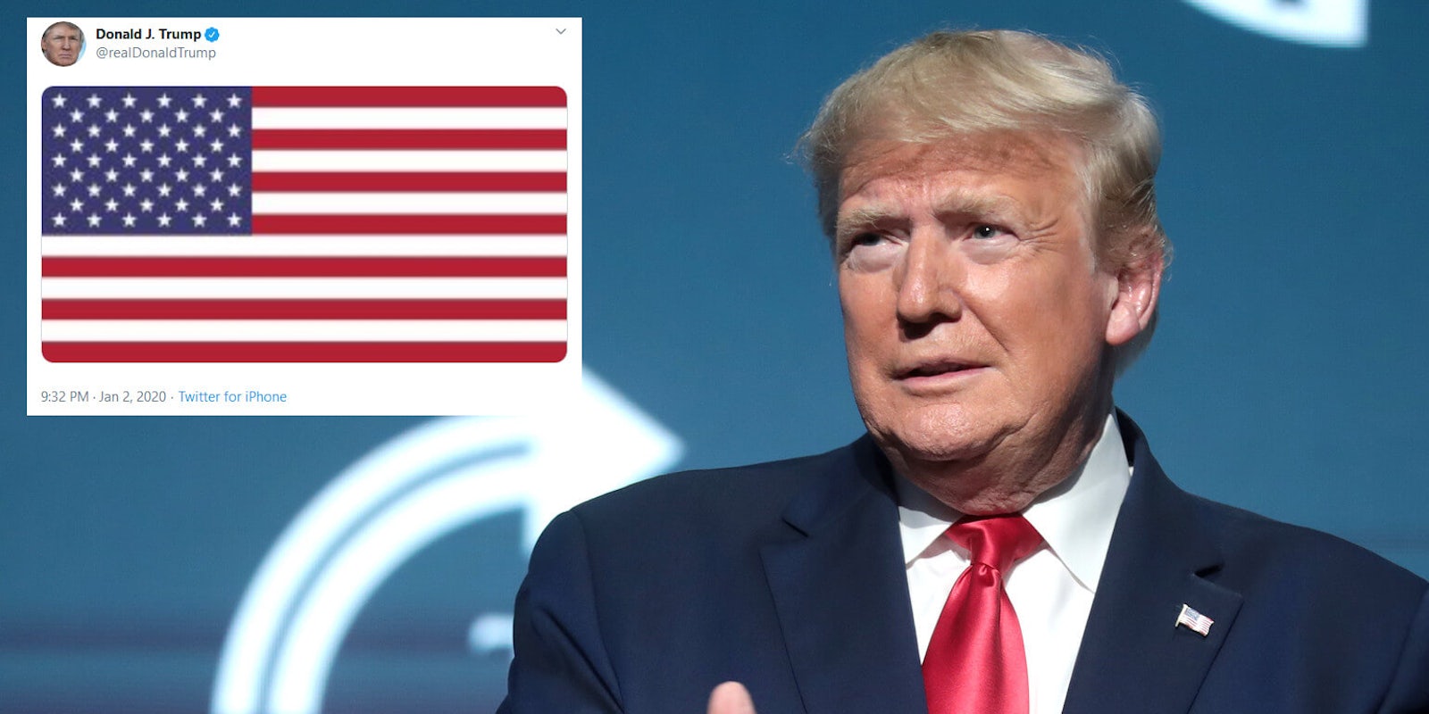 Donald Trump Pixaleated Flag Soleimani