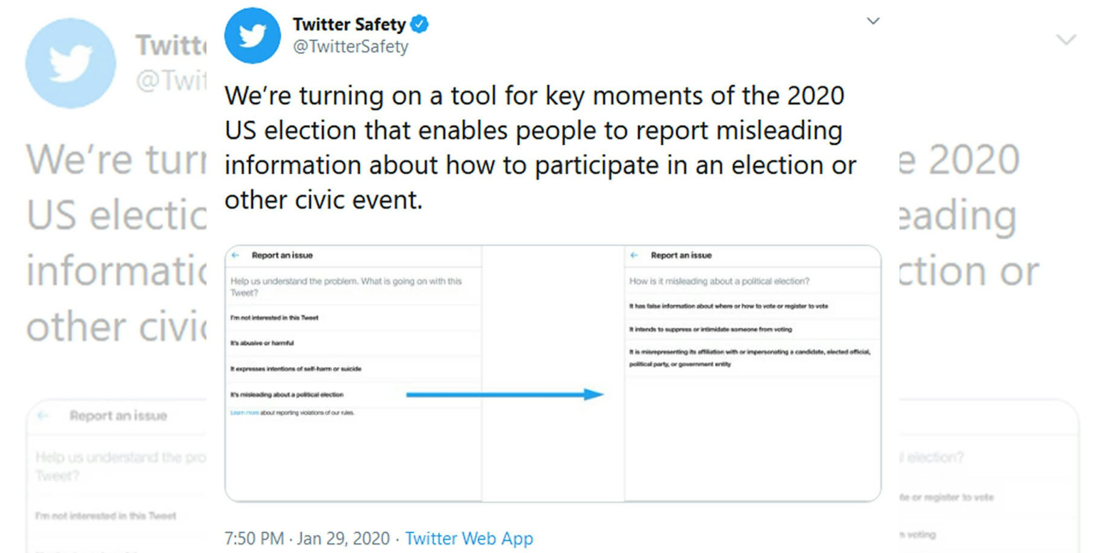 Twitter Election Misinformation Report Tweets