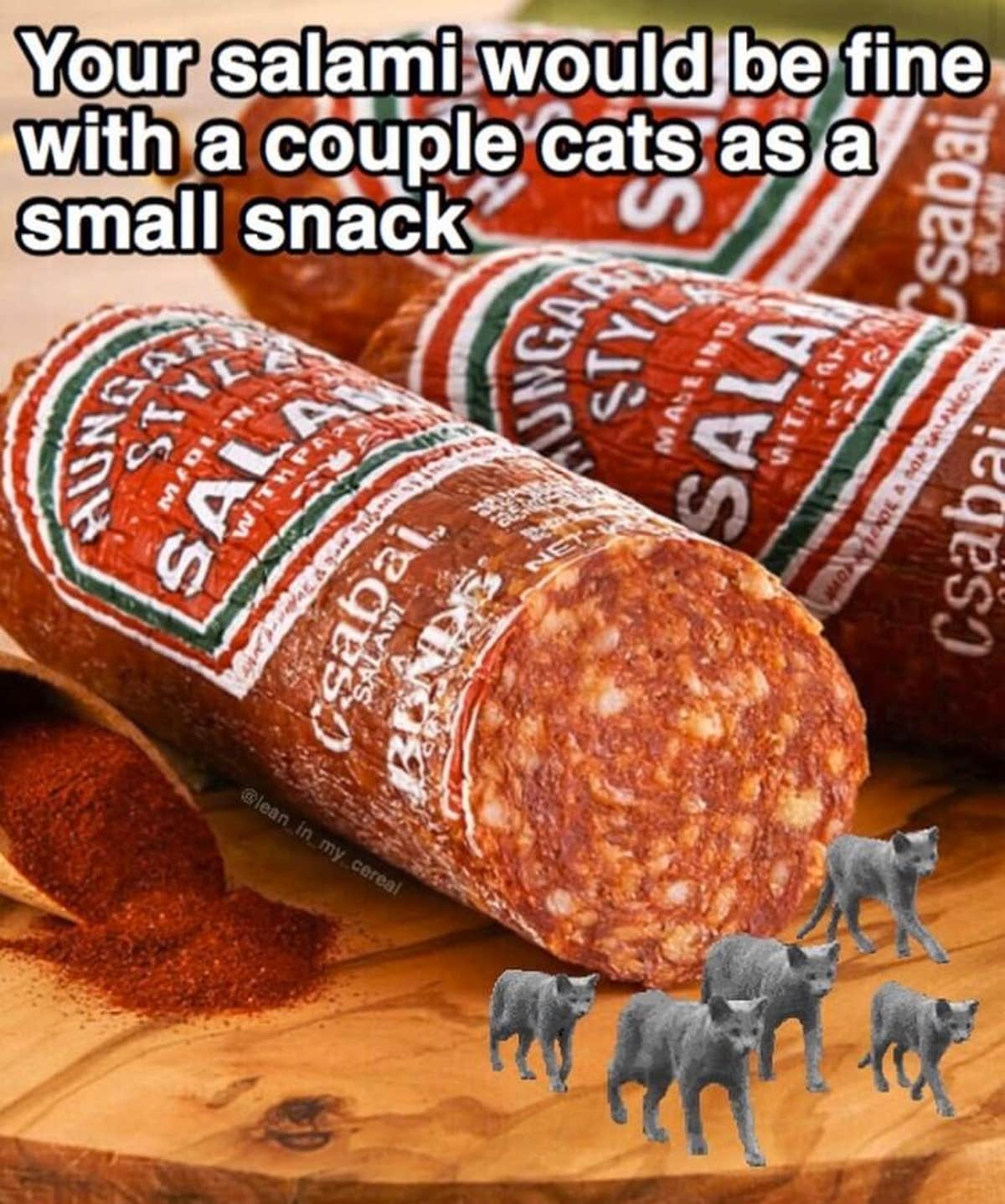 'As A Treat' Meme Emerges From Cats Eating Salami