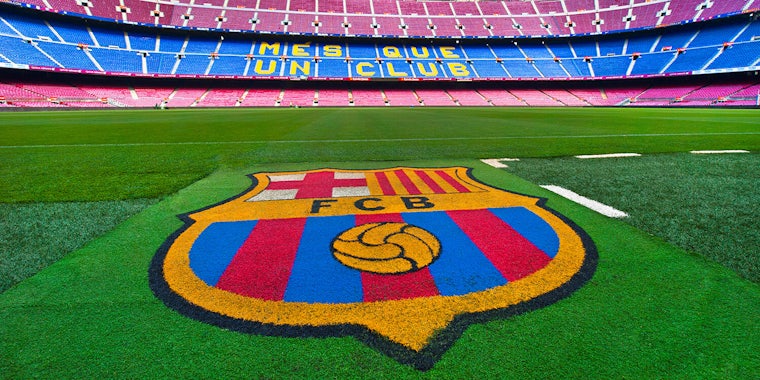 Barcelona FC logo at Camp Nou Stadium