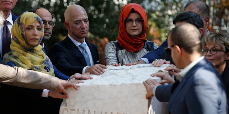 Jeff Bezos at memorial of Jamal Kashoggi