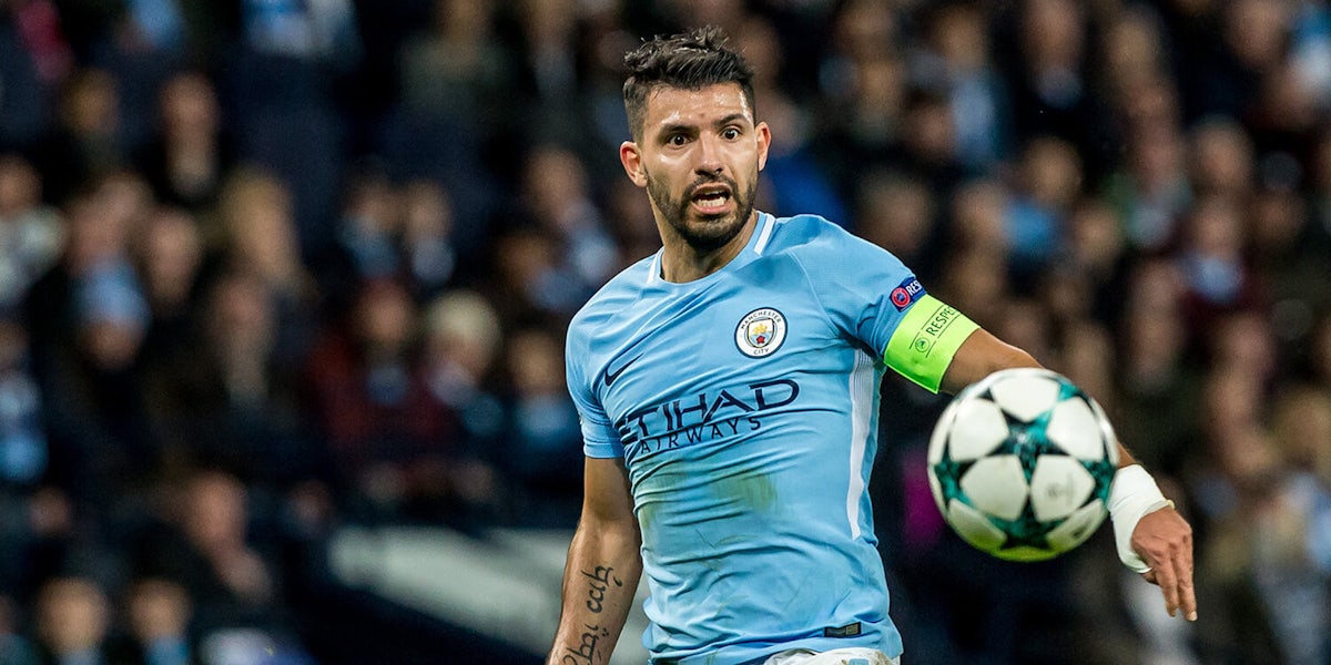 Sergio Aguero playing for Manchester City