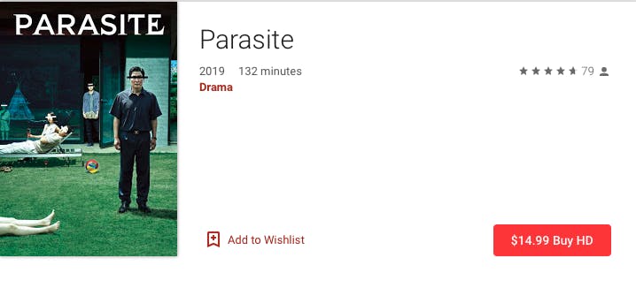 watch parasite rent buy on Google Play