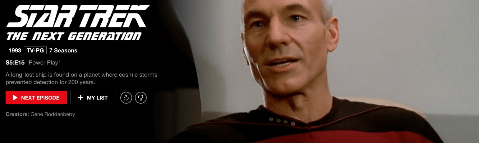 watch star Trek the next generation on Netflix