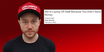 Daily Stormer founder Andrew Anglin announces layoffs.
