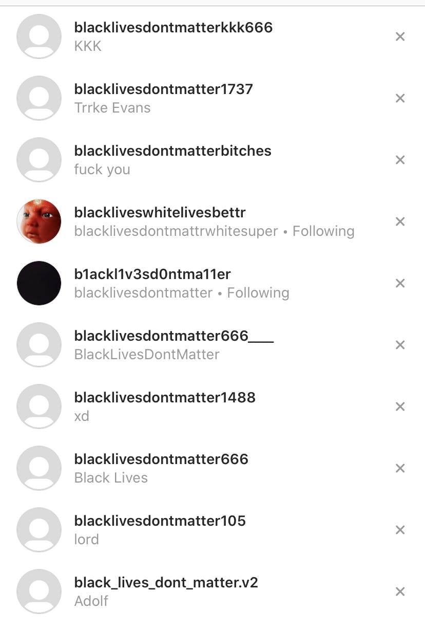 instagram black lives don't matter account search