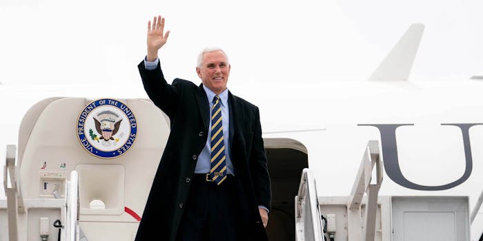 Vice President Mike Pence exiting Air Force One