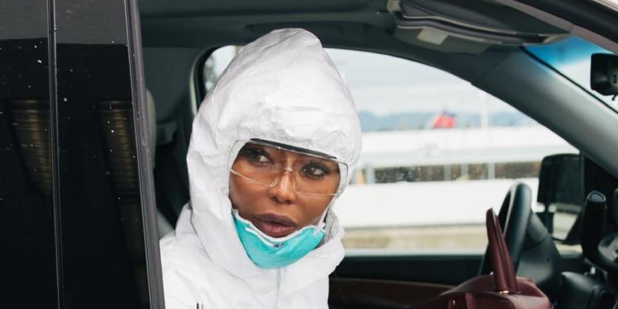 Naomi Campbell Goes Viral For Wearing A Full Hazmat Suit ...