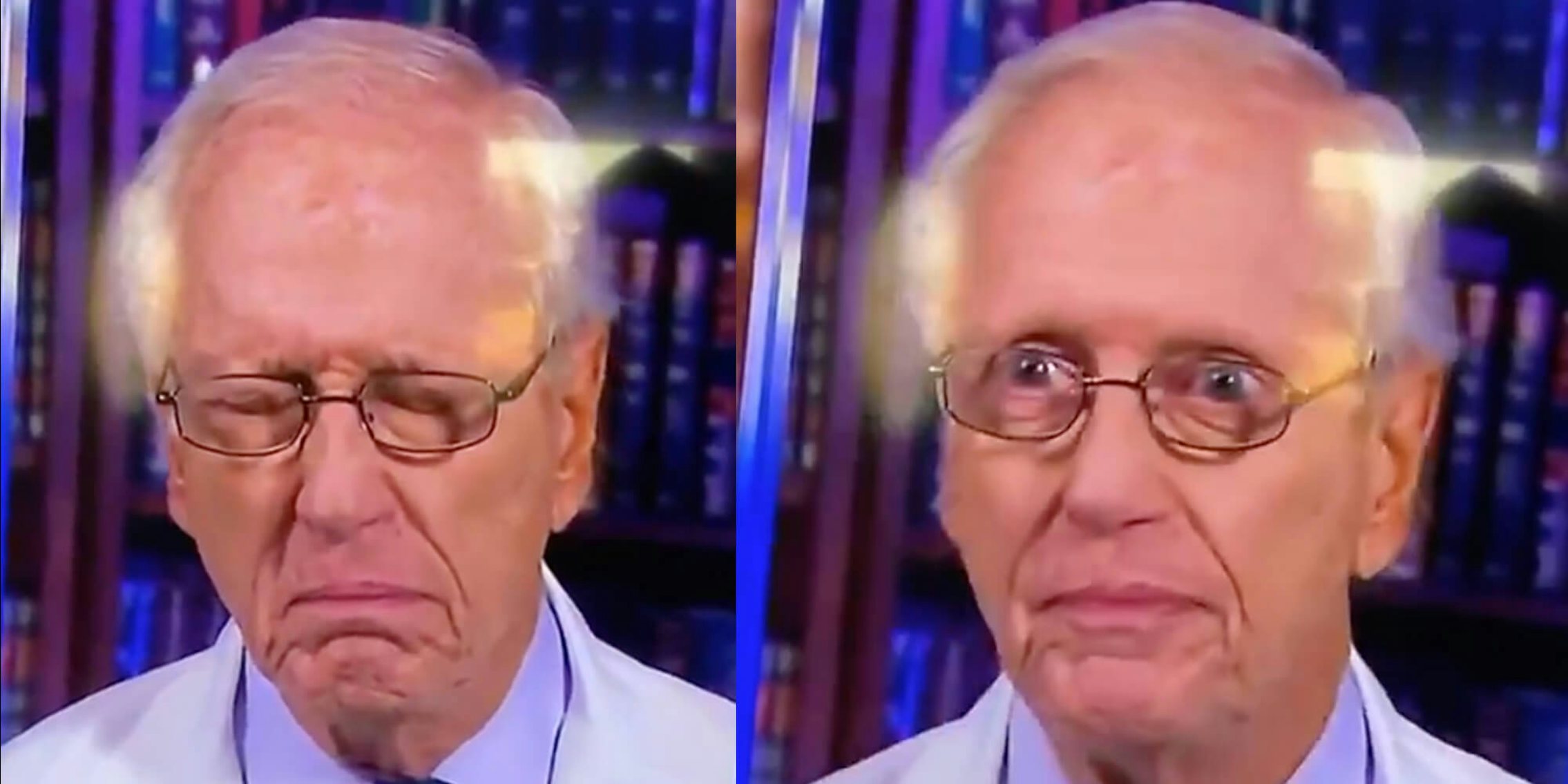 A doctor trying to hold in a sneeze on CNN