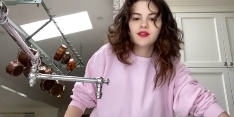 Selena Gomez participating in the handwashing video challenge videos