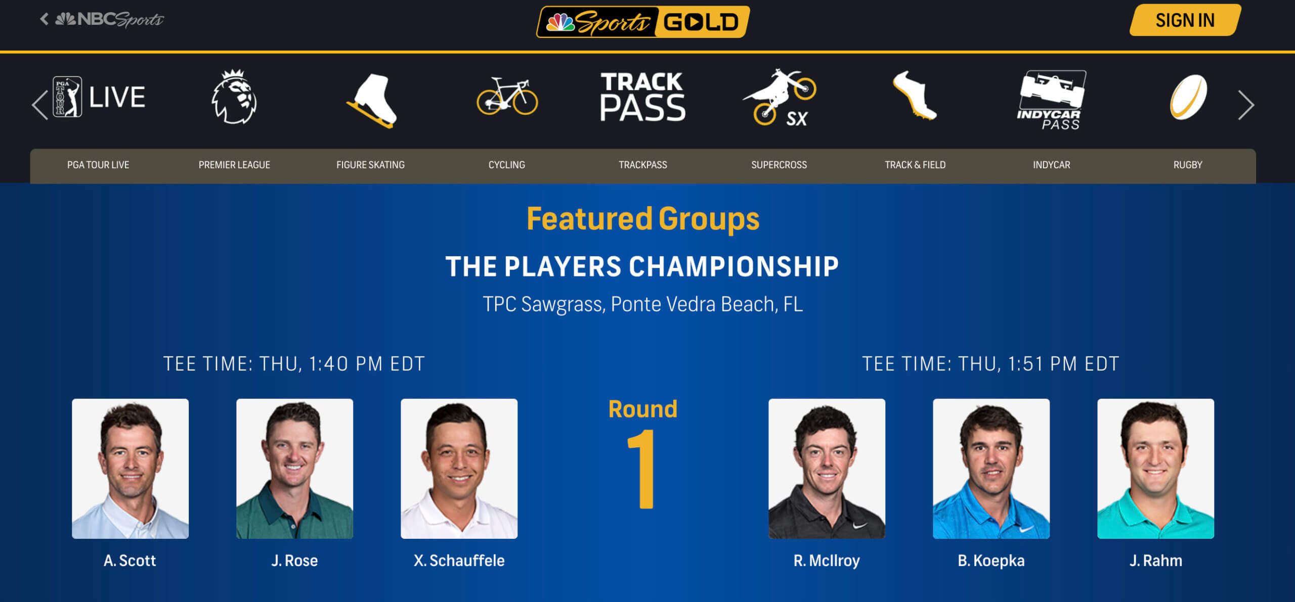 Nbc players championship discount live