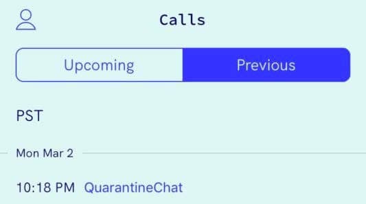 QuarantineChat call log