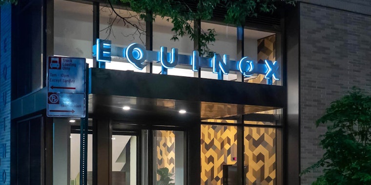 The entrance of Equinox gym