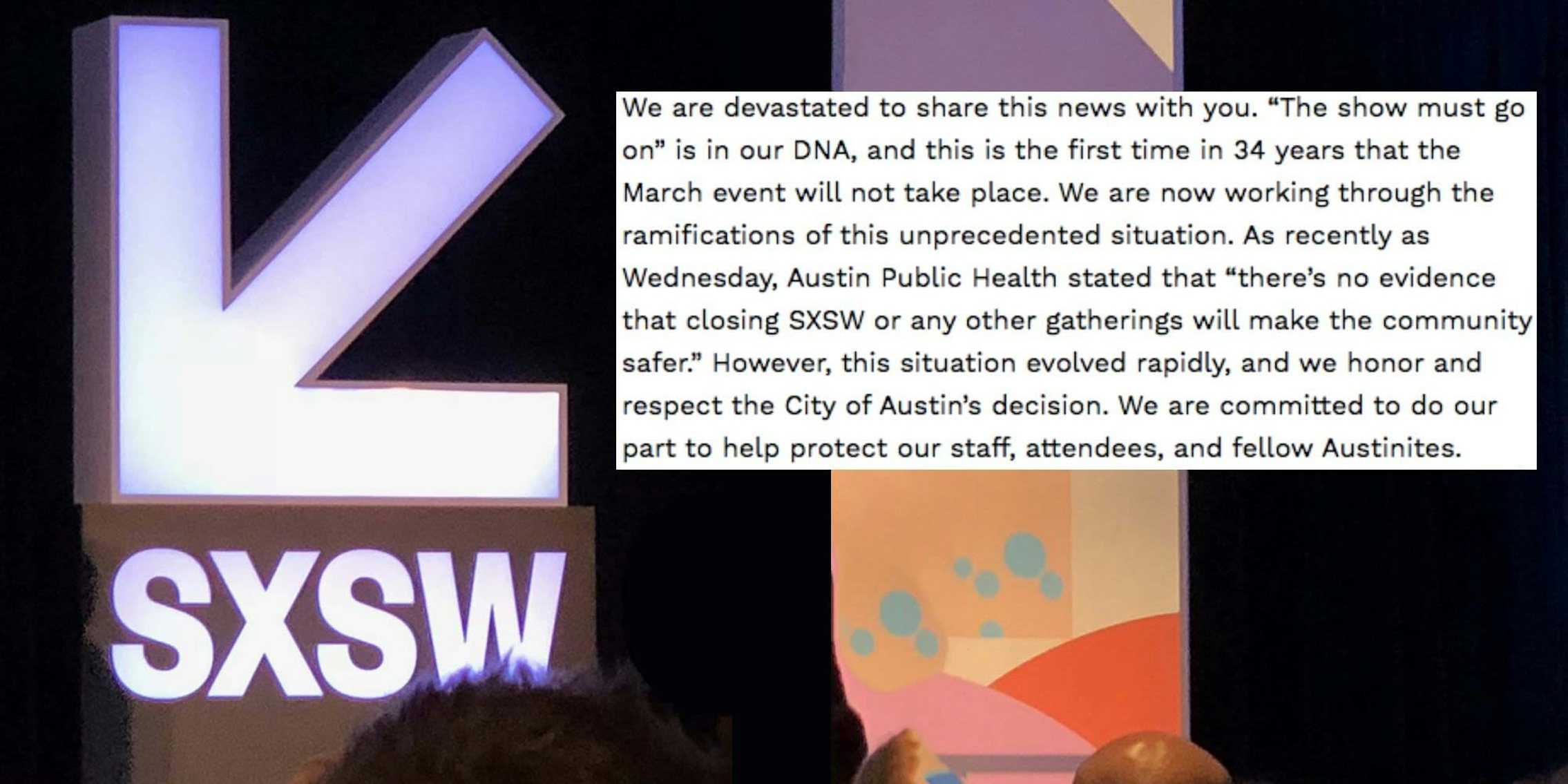 Statement from SXSW on 2020 cancellation