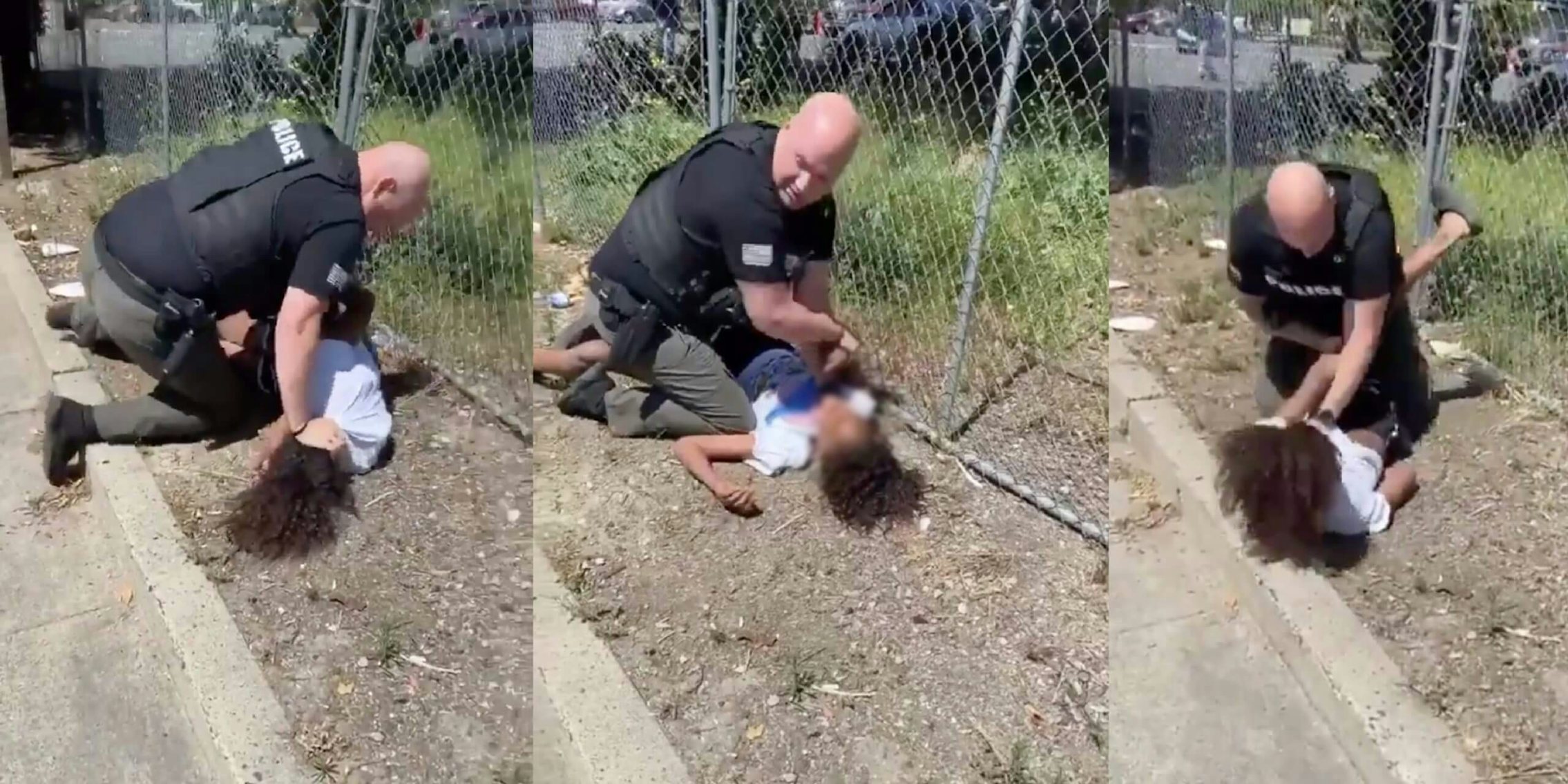 Screenshots show officer beating the boy in three different positions in 15-seconds