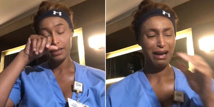 nurse crying coronavirus video