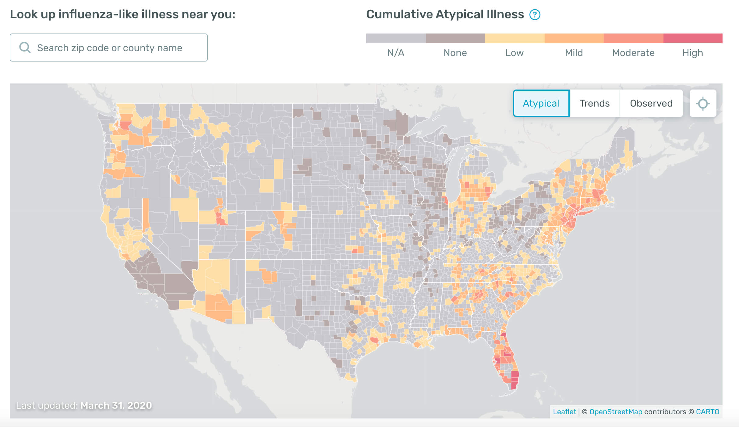 Coronavirus map