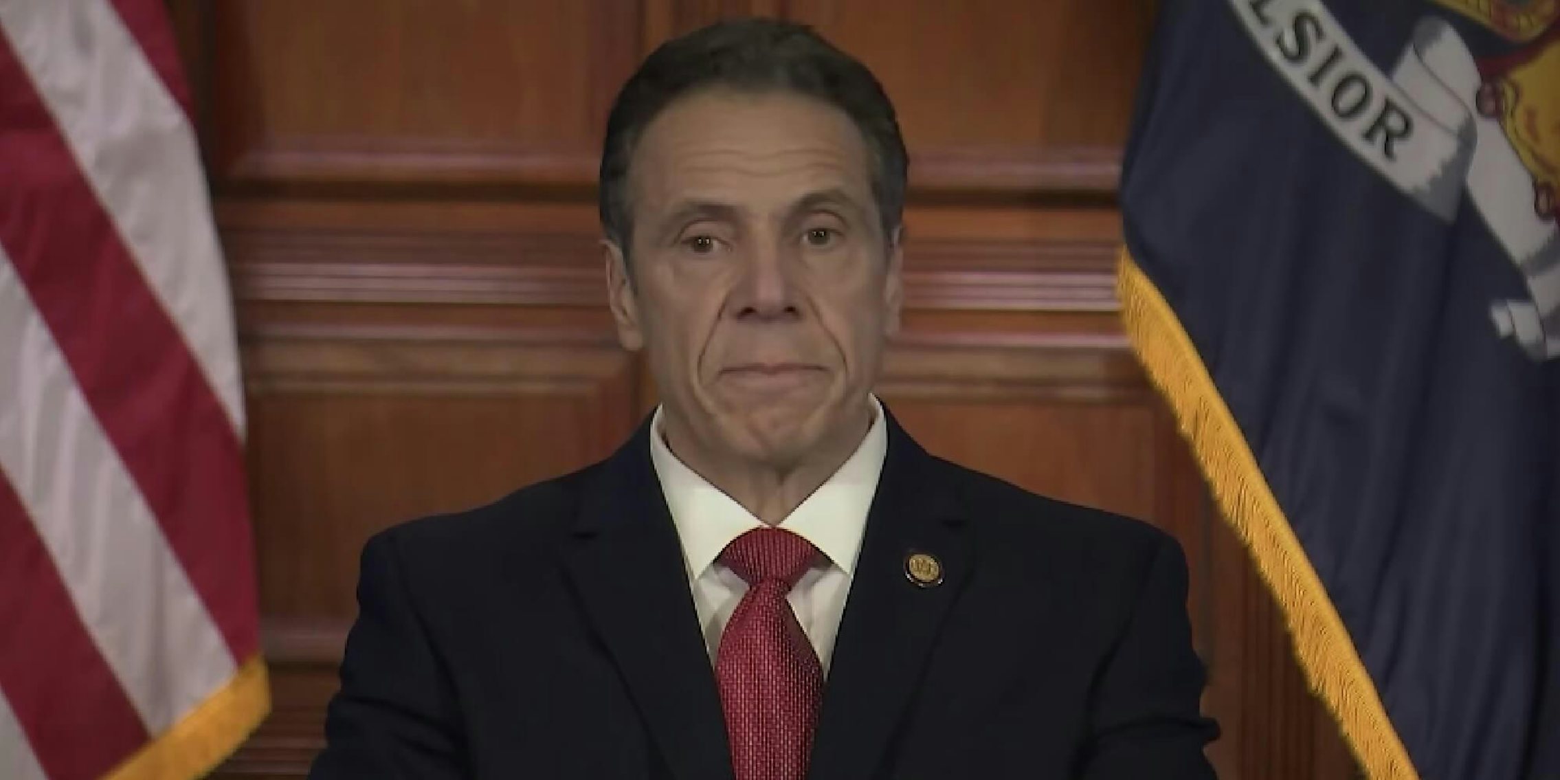 Andrew Cuomo at a press conference