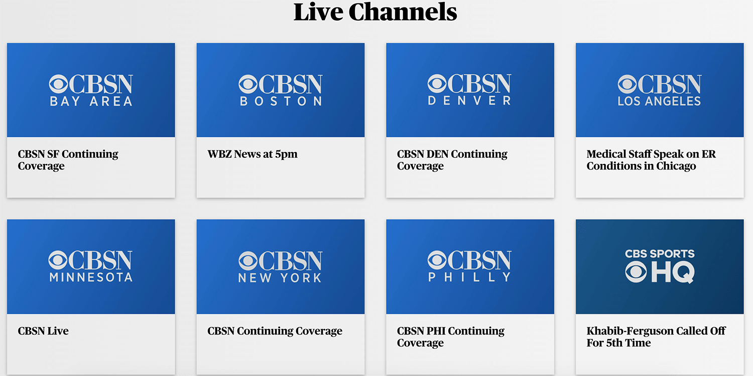 CBSN Channels