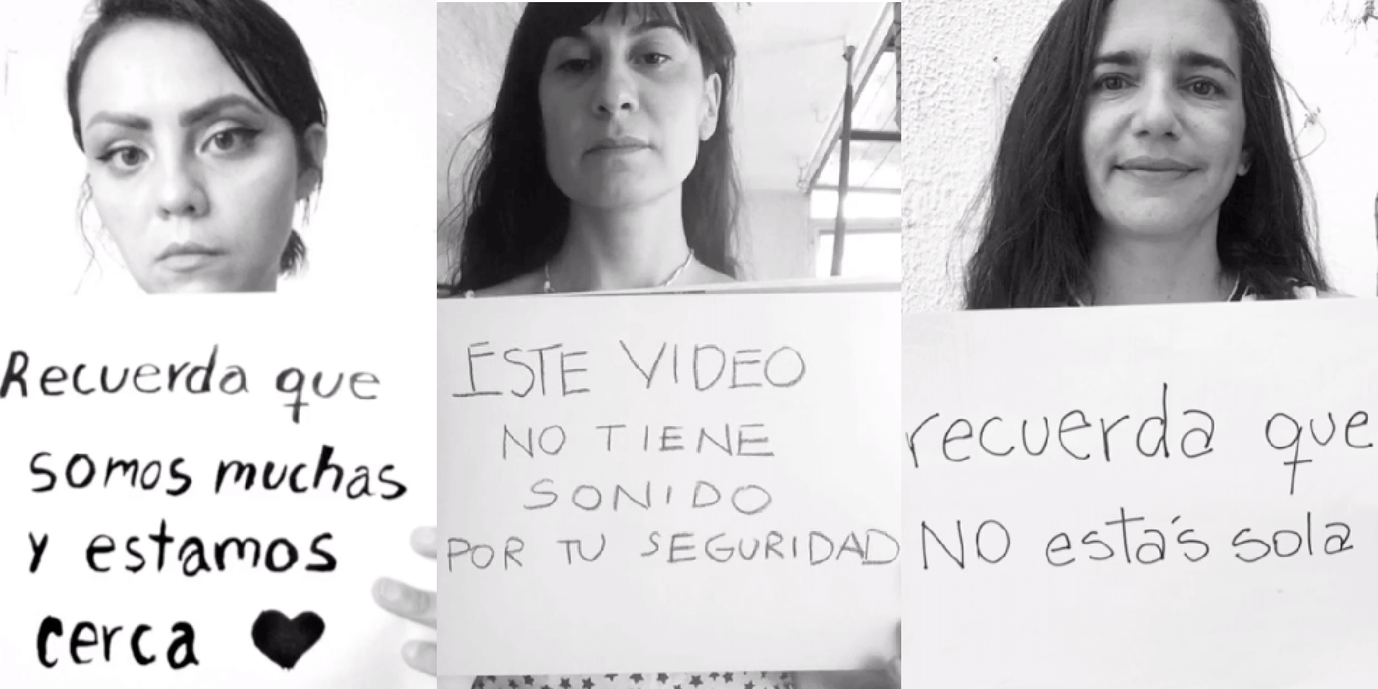 women holding signs of advice for women who are in quarantine with their abusers