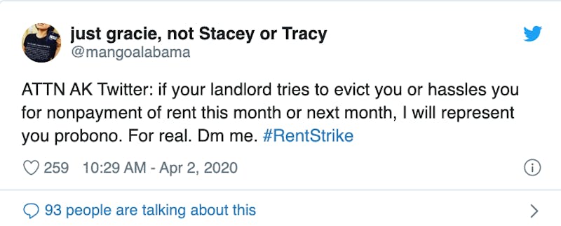 support-for-rent-strike-on-Twitter