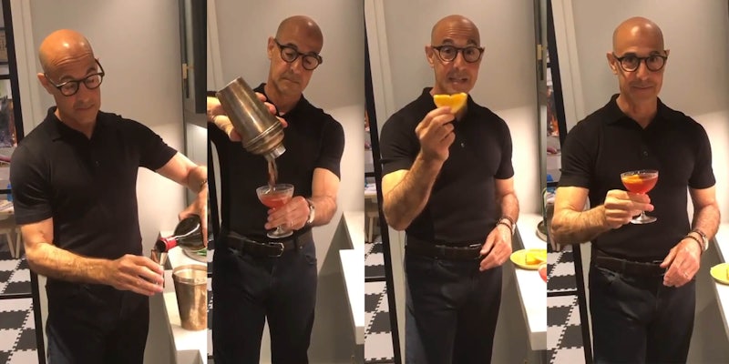 stanley tucci making a negroni