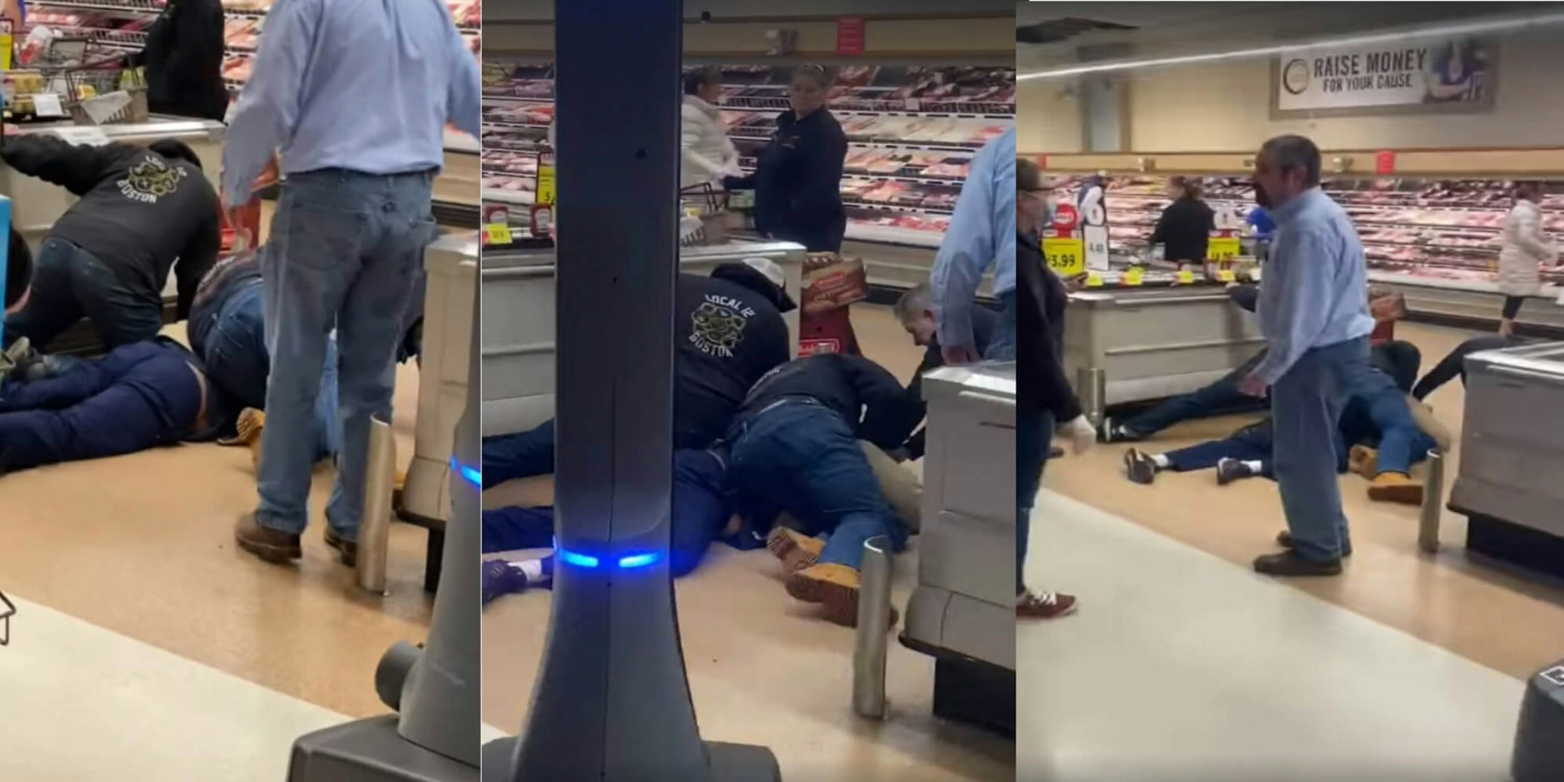grocery store customers restrain