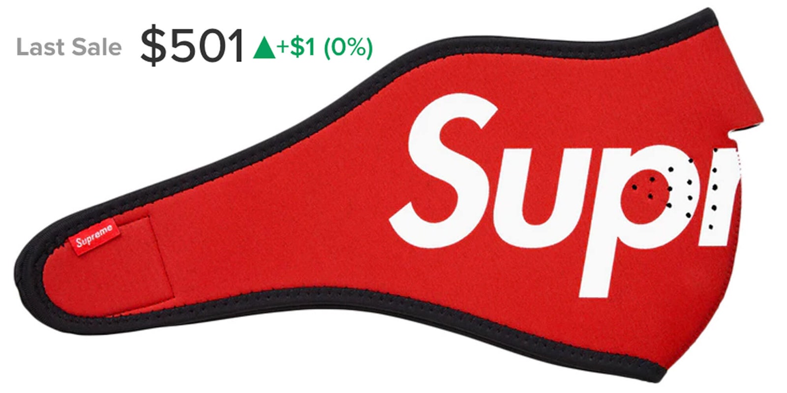 A red Supreme mask