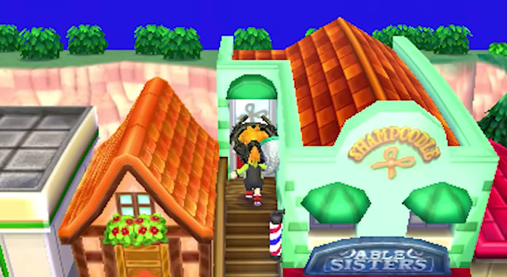 Photo of Animal Crossing: New Leaf's Shampoodles salon, a key starting point in this hair guide.