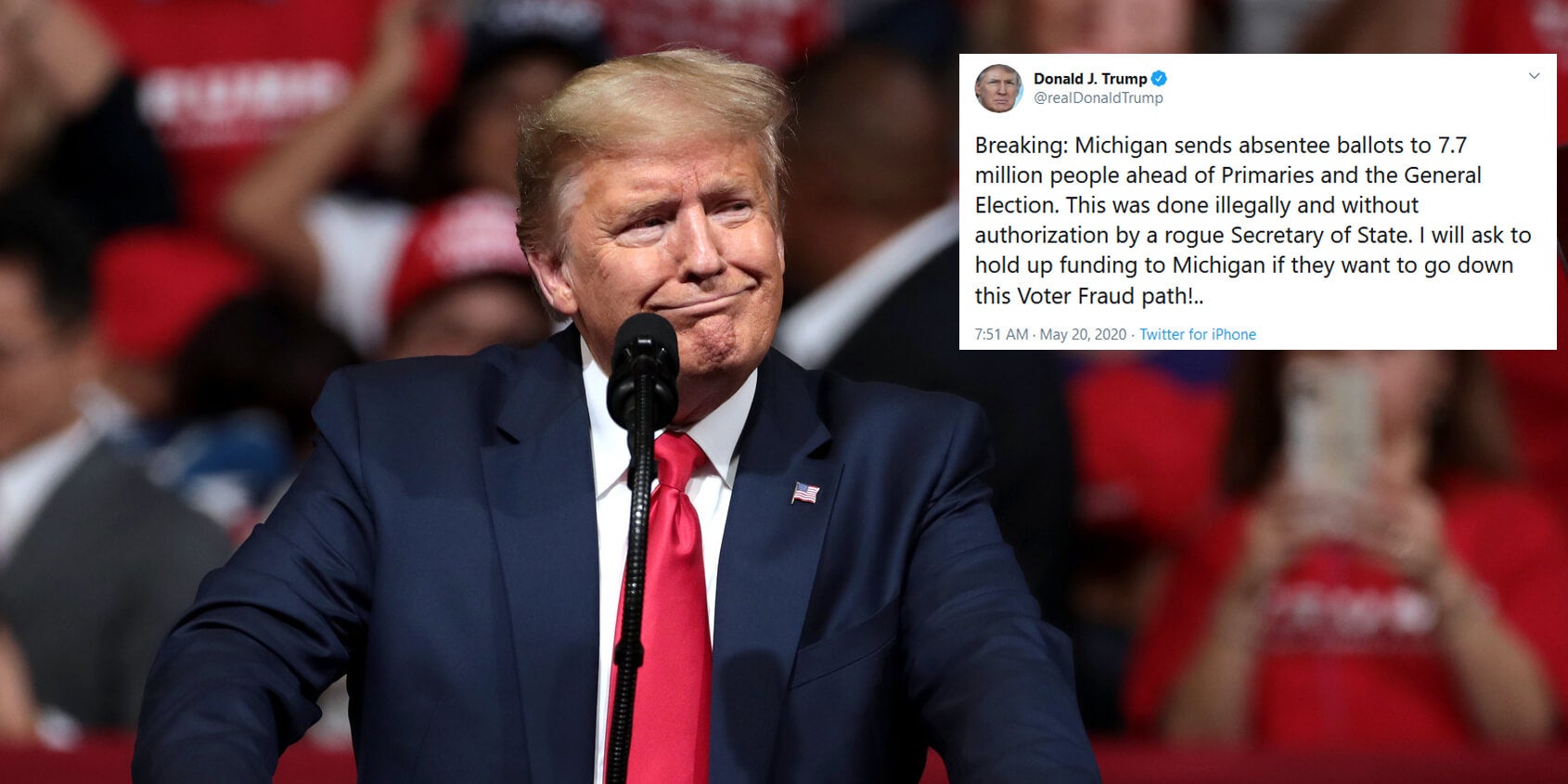 Donald Trump Michigan Absentee Ballot Applications Twitter Terms of Service