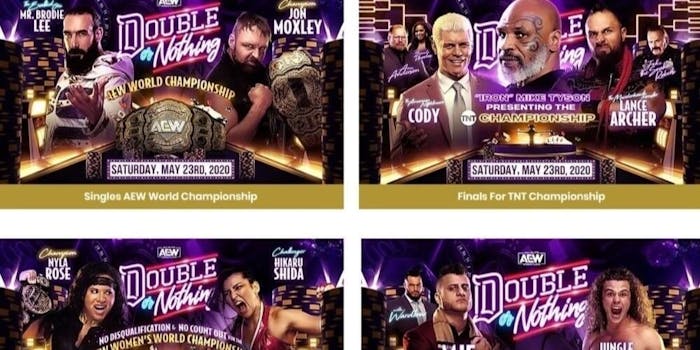 AEW double or nothing live stream fight card
