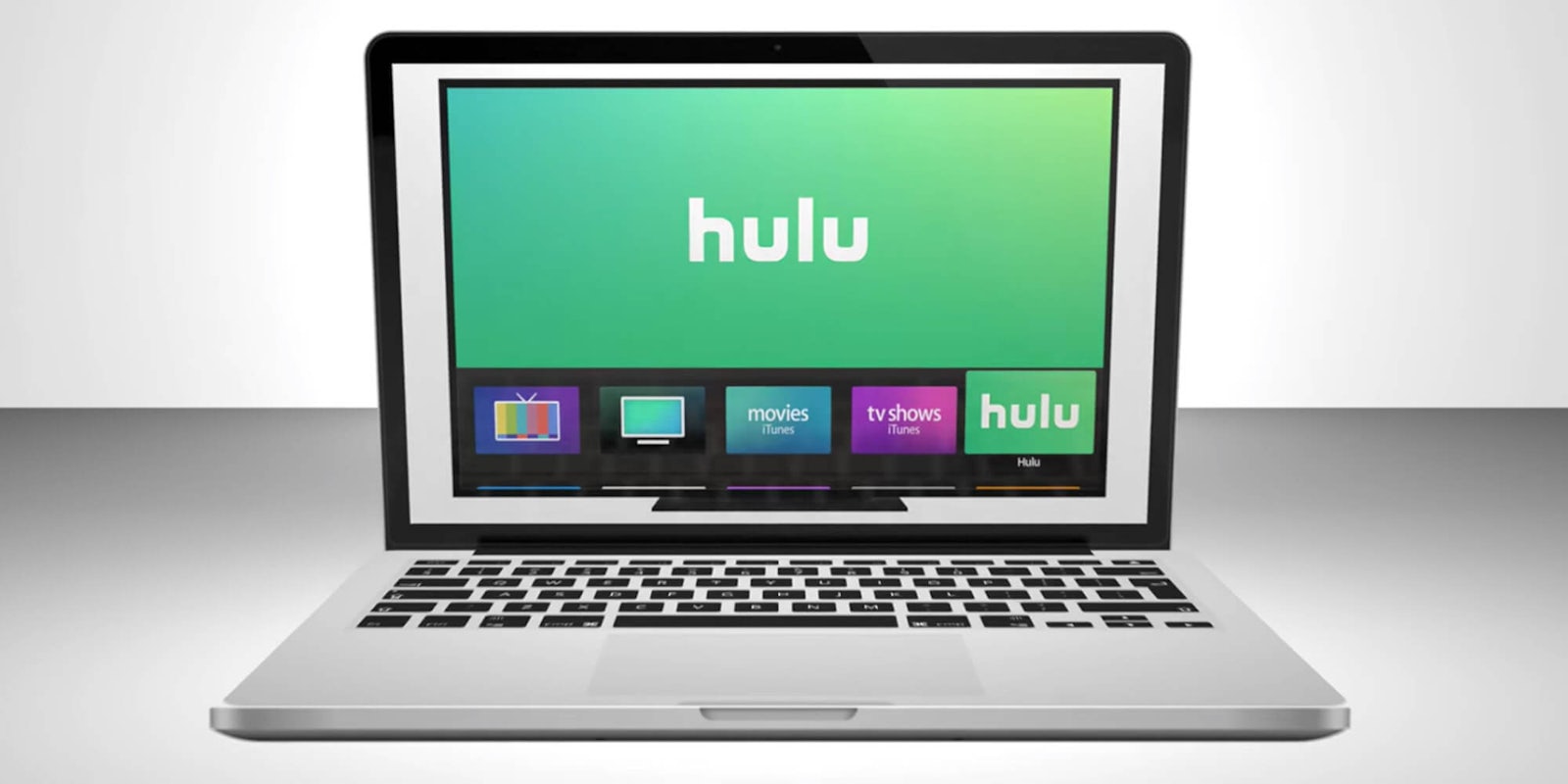 A Macbook with Hulu on the screen