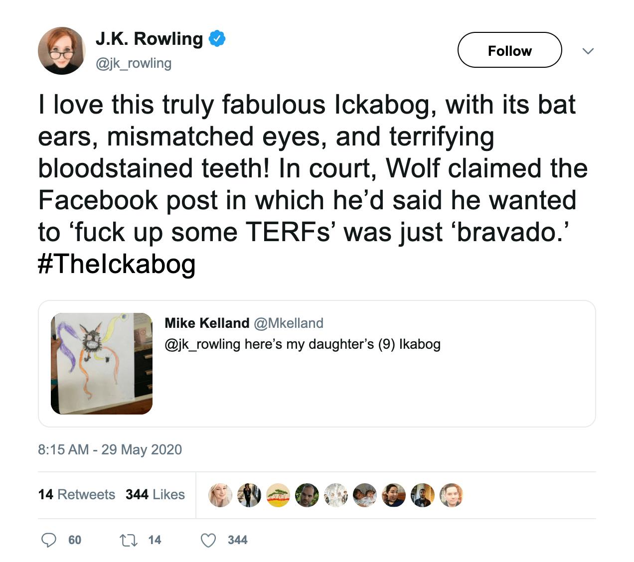 jk rowling ickabog transphobic tweet
