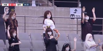 sex dolls in a south korea football stadium