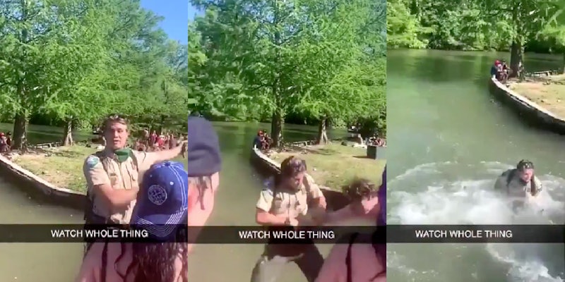 texas park ranger pushed in water
