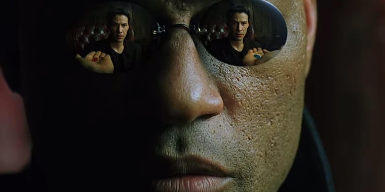 Morpheus offers Neo blue or red pills